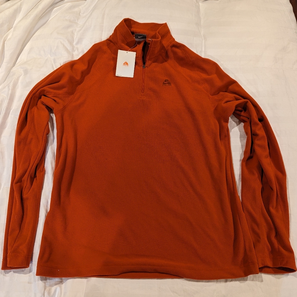 NWT Nike Men's ACG Keystone Ridge 1/4 Zip Dragon Orange Small